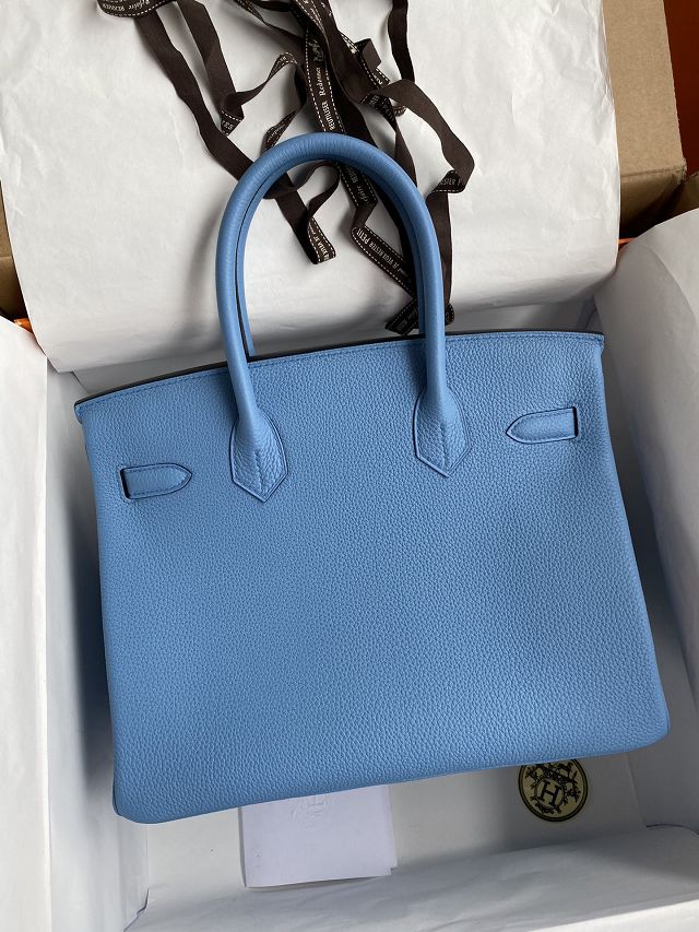 Hermes original togo leather birkin 30 bag H30-1 blue paradise