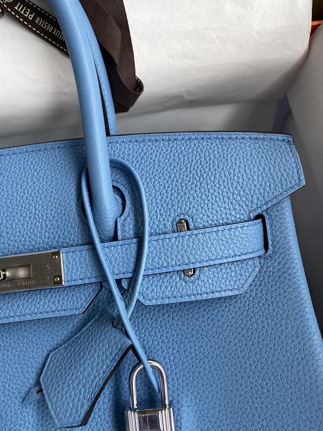 Hermes original togo leather birkin 30 bag H30-1 blue paradise