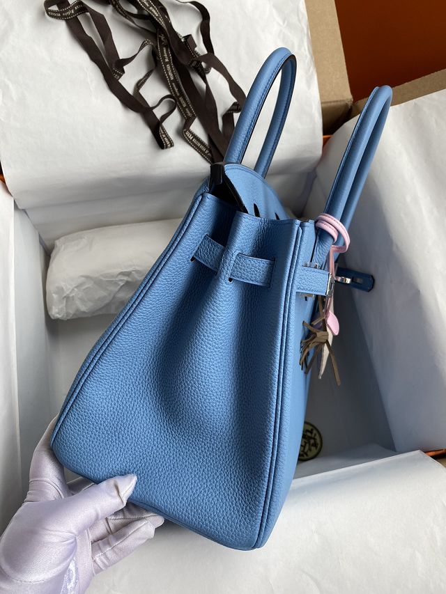 Hermes original togo leather birkin 30 bag H30-1 blue paradise