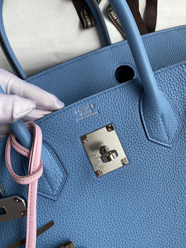 Hermes original togo leather birkin 30 bag H30-1 blue paradise