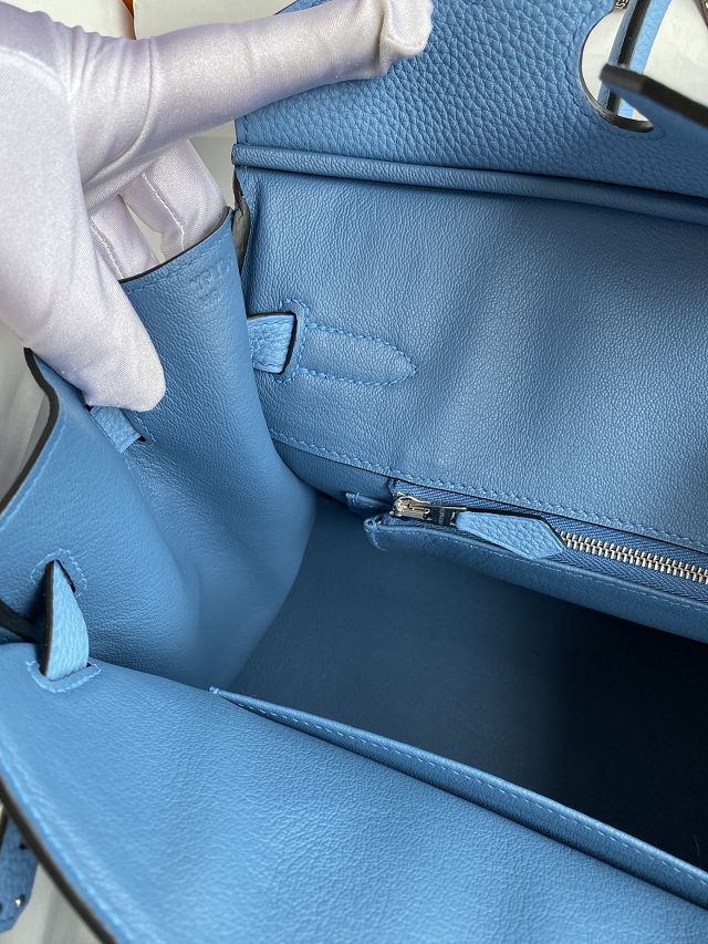 Hermes original togo leather birkin 30 bag H30-1 blue paradise