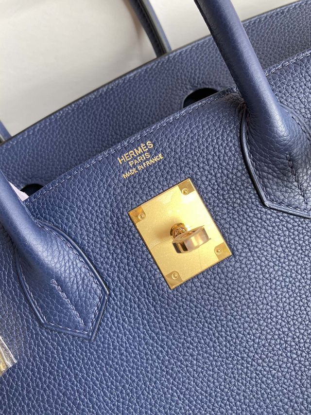 Hermes original togo leather birkin 30 bag H30-1 blue sapphire