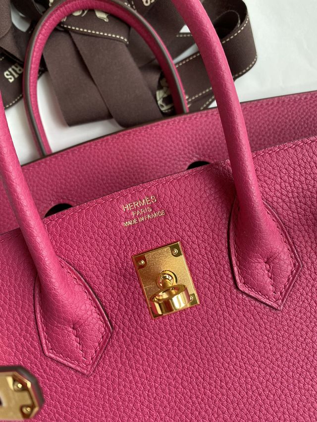 Hermes original togo leather birkin 35 bag H35-1 fuschia 