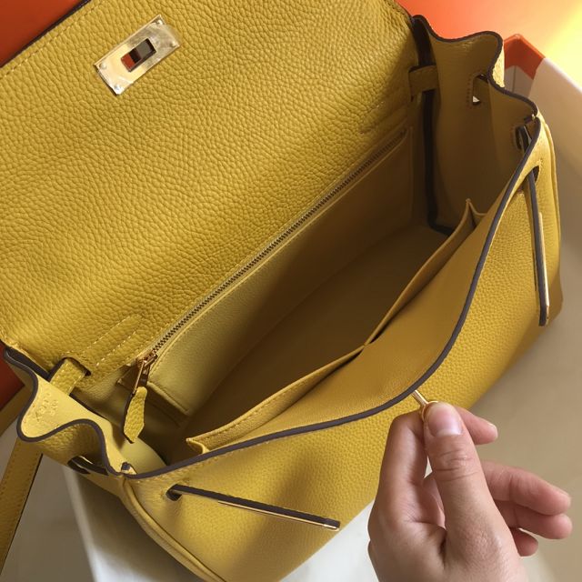 Hermes original togo leather kelly 28 bag K28 amber