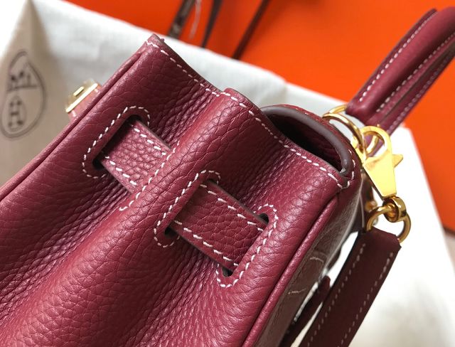 Hermes original togo leather kelly 28 bag K28 bordeaux	