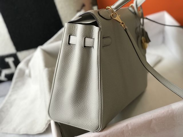 Hermes original togo leather kelly 32 bag K32-1 grey pearl