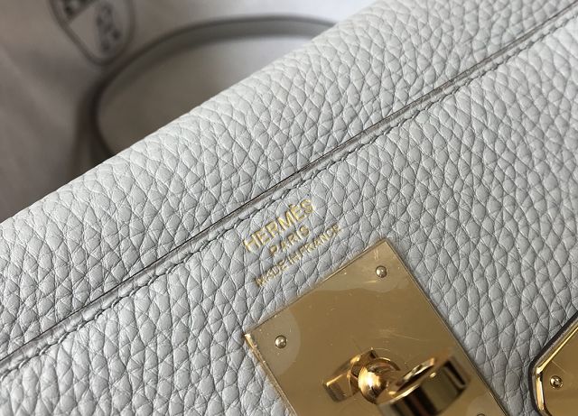Hermes original togo leather kelly 32 bag K32-1 grey pearl