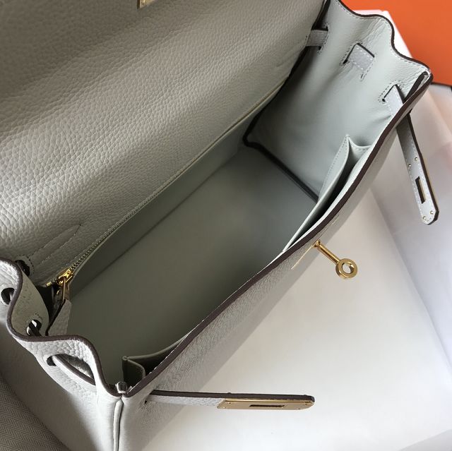 Hermes original togo leather kelly 32 bag K32-1 grey pearl