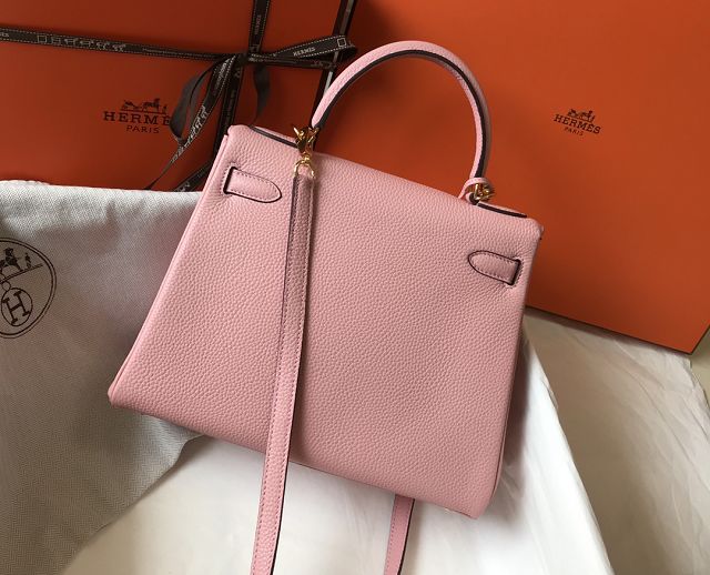 Hermes original togo leather kelly 25 bag K25 rose confetti
