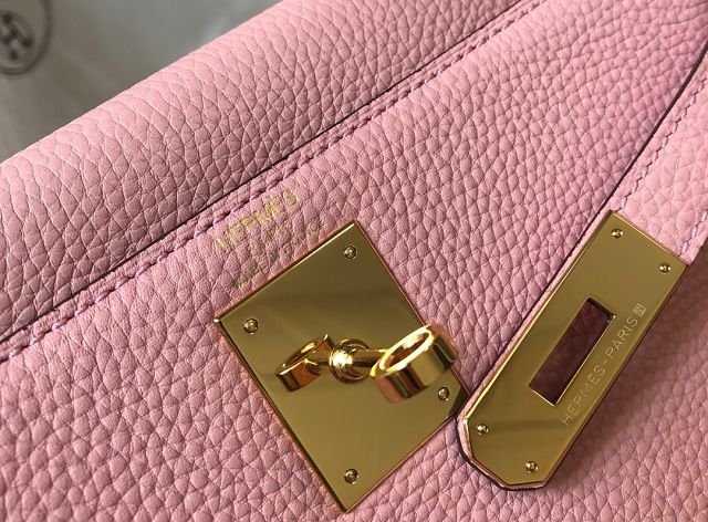 Hermes original togo leather kelly 25 bag K25 rose confetti