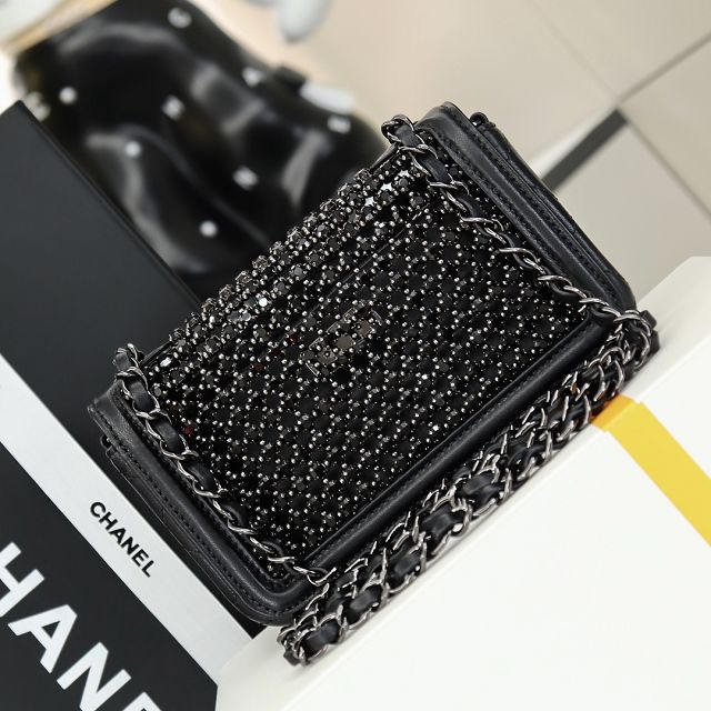 CC original crystal mini flap bag AS4961 allblack