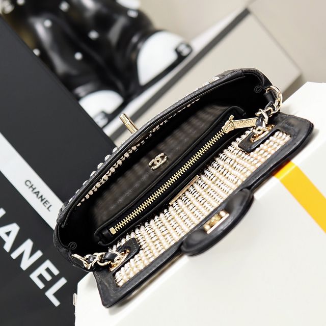 CC original crystal mini flap bag AS4961 black