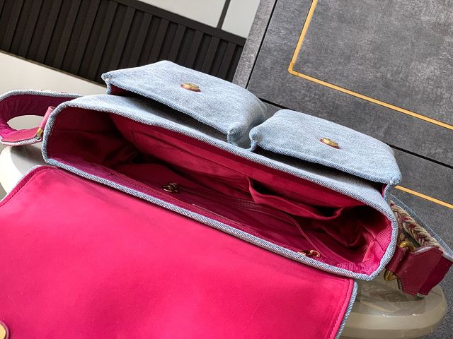 CC original denim large flap bag AS5472 blue