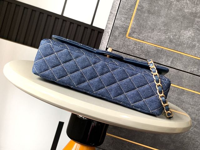 CC original denim medium flap bag A01112 dark blue