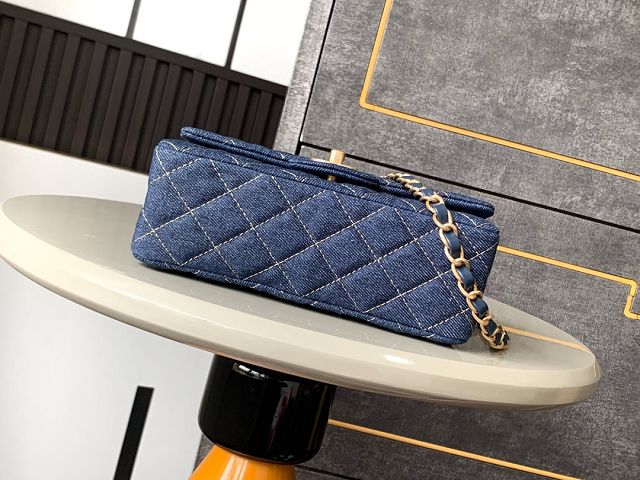 CC original denim mini flap bag A69900 dark blue