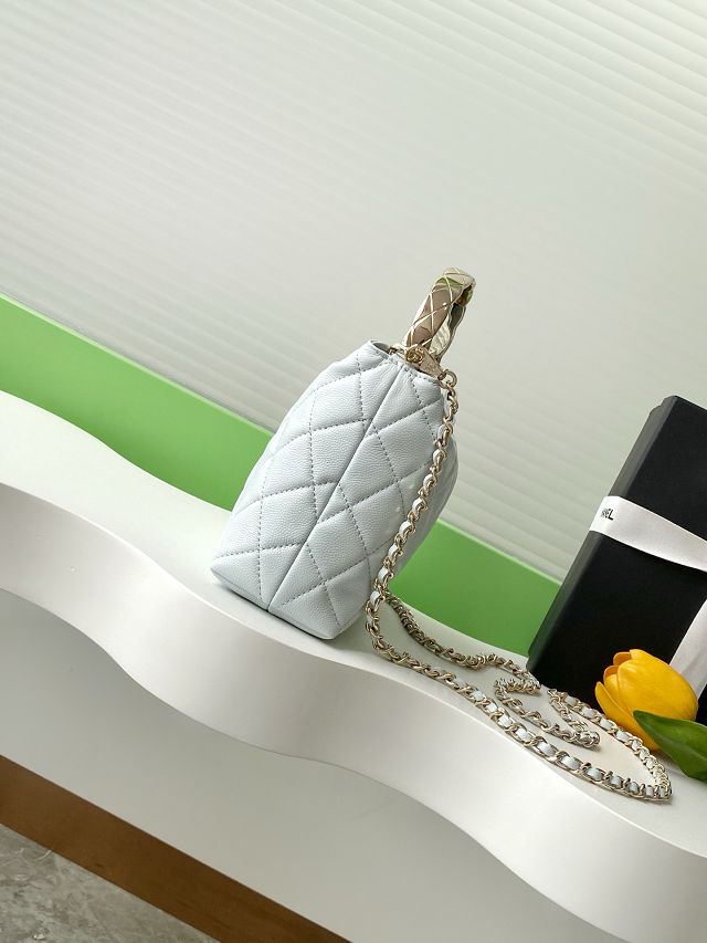 CC original grained calfskin pouch AP4591 light blue