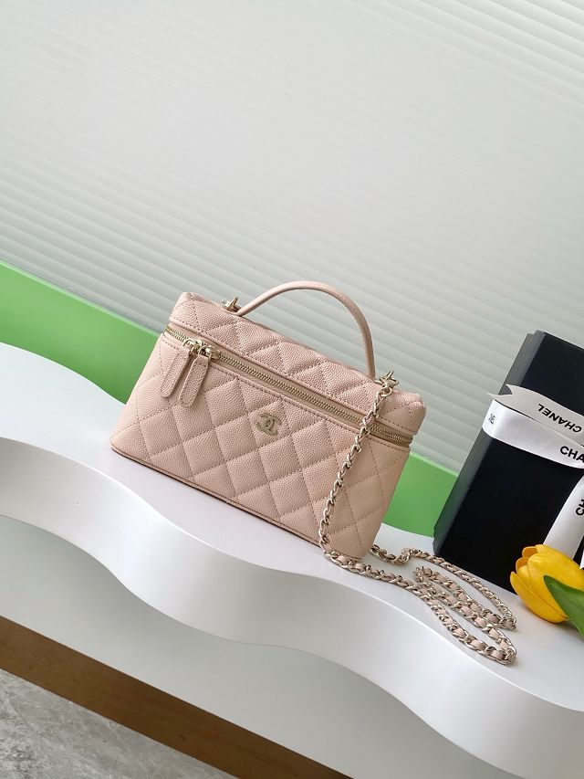 CC original grained calfskin vanity with chain AP4385 beige