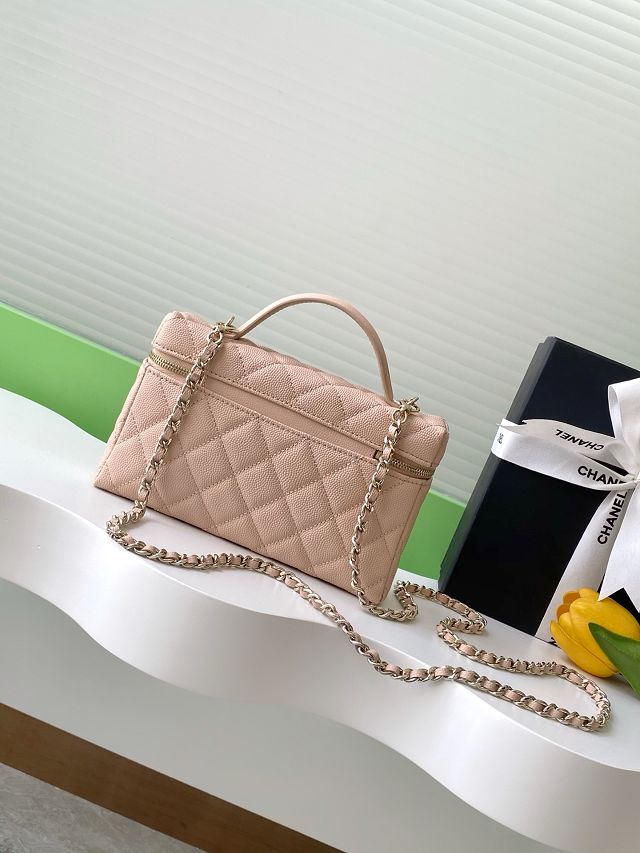 CC original grained calfskin vanity with chain AP4385 beige