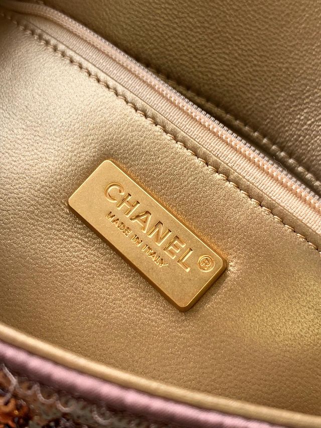 CC original sequins mini flap bag A69900 gold