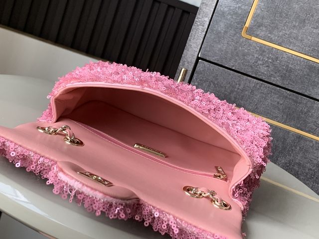 CC original sequins mini flap bag A69900 pink