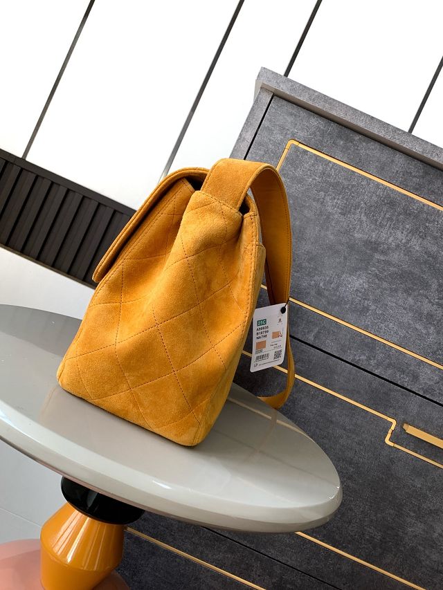 CC original suede large flap bag A99935 khaki