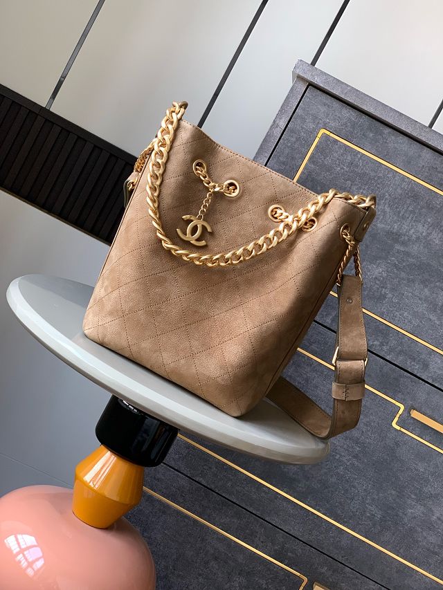 CC original suede small hobo handbag  AS5300 brown