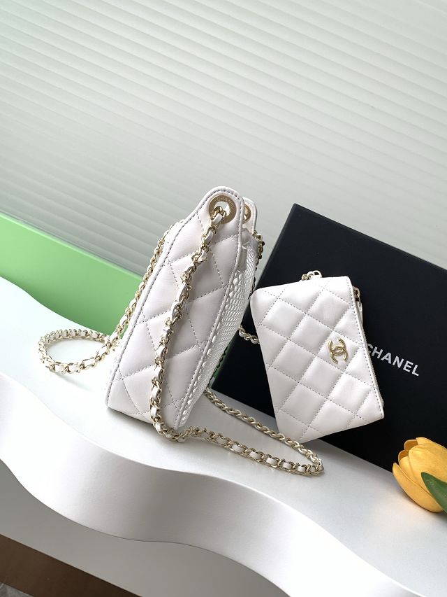 CC original mesh clutch with chain AP4572 white