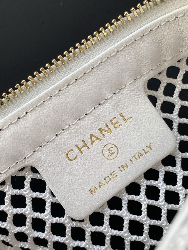 CC original mesh clutch with chain AP4572 white