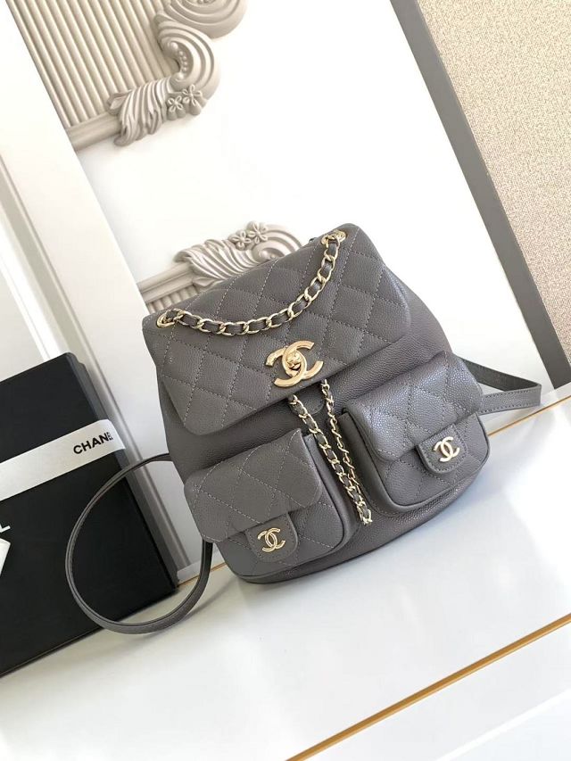 CC original grained calfskin backpack AS3860 grey