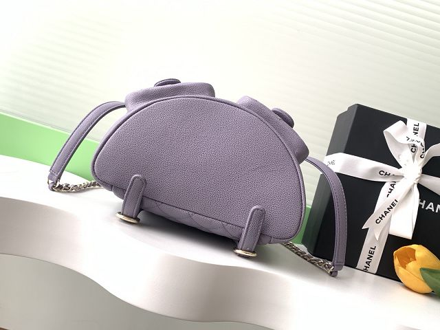 CC original grained calfskin backpack AS3860 purple