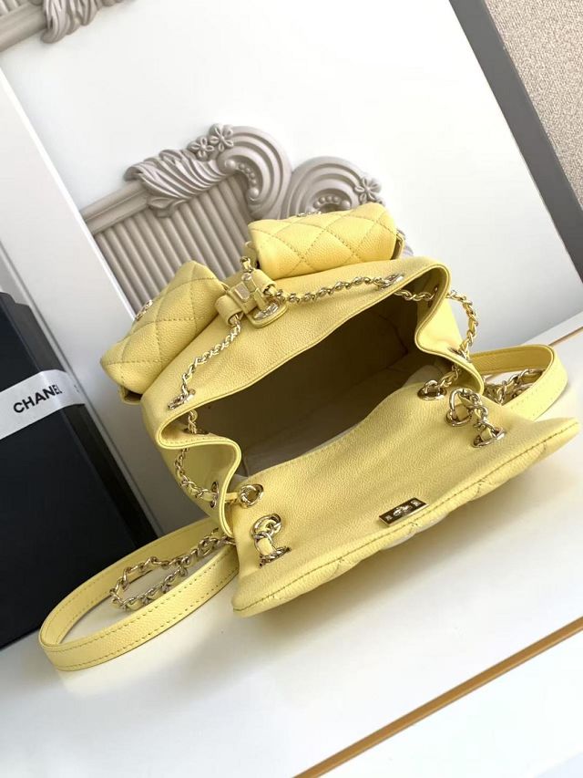 CC original grained calfskin backpack AS3860 yellow