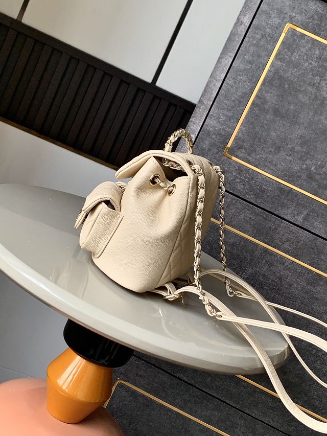 CC original grained calfskin small backpack AS3787 apricot