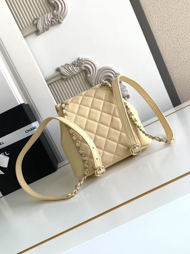 CC original grained calfskin small backpack AS3787 beige