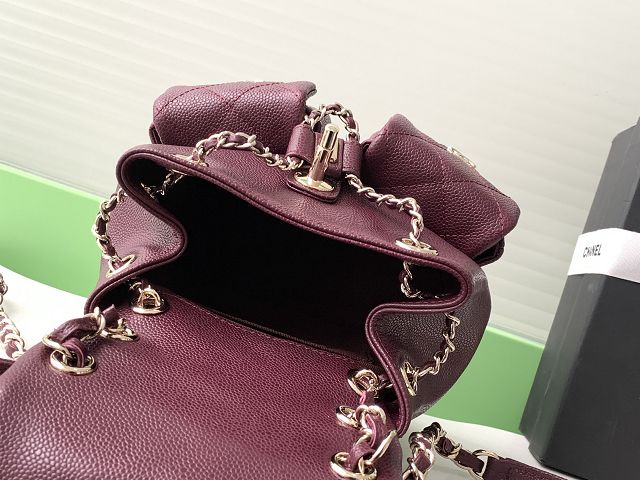CC original grained calfskin small backpack AS3787 bordeaux