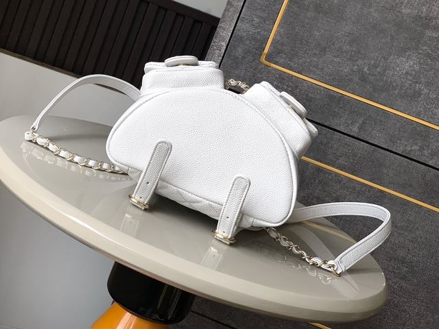 CC original grained calfskin small backpack AS3787 white