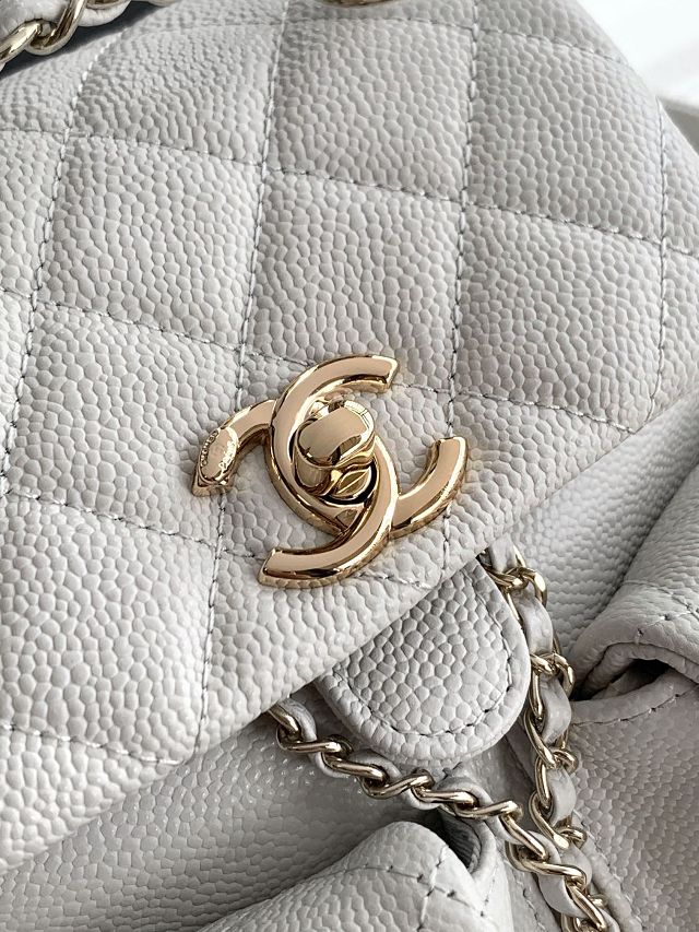 CC original grained calfskin small backpack AS3787 white