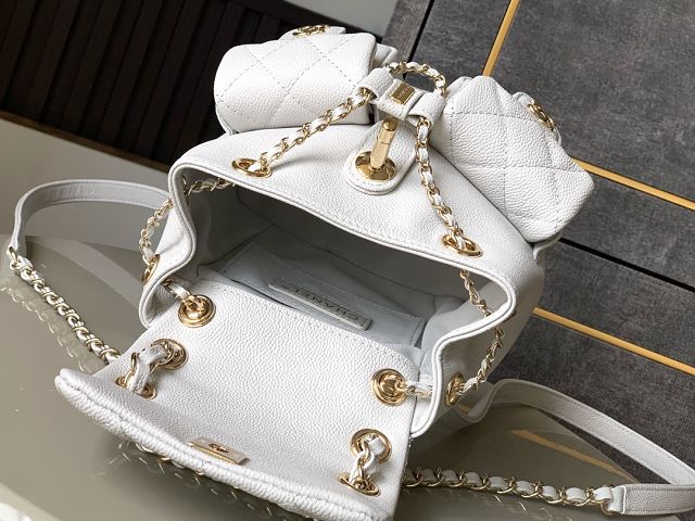 CC original grained calfskin small backpack AS3787 white