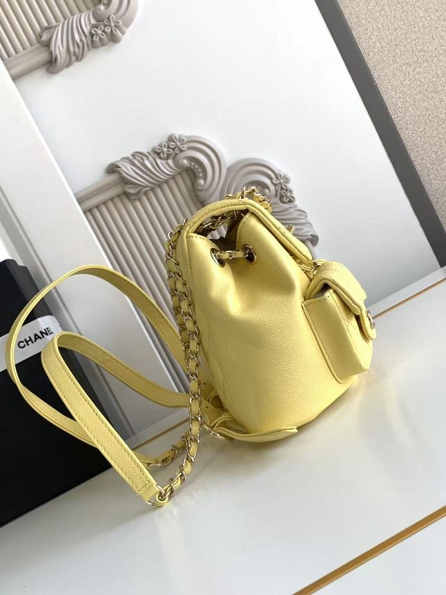 CC original grained calfskin small backpack AS3787 yellow