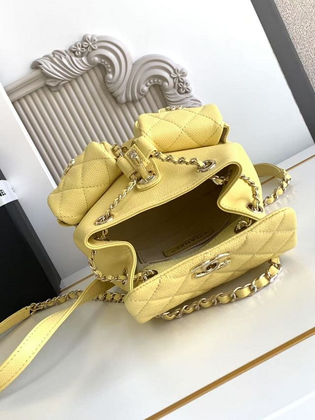 CC original grained calfskin small backpack AS3787 yellow