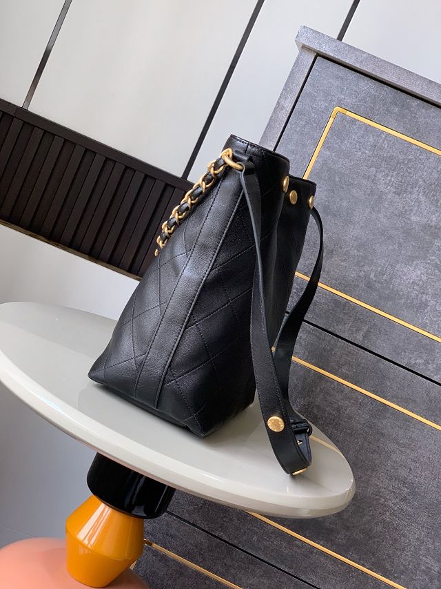 CC original lambskin large bucket bag AS5406 black
