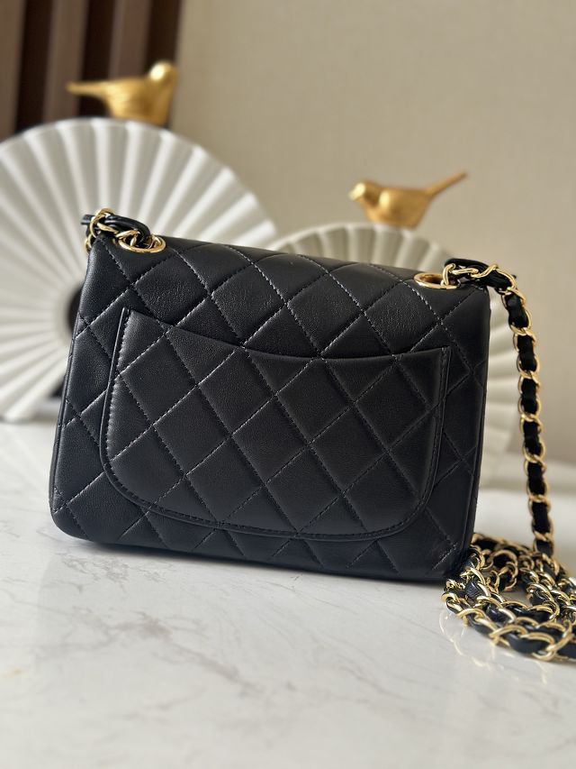 CC original lambskin mini flap bag AS3349 black