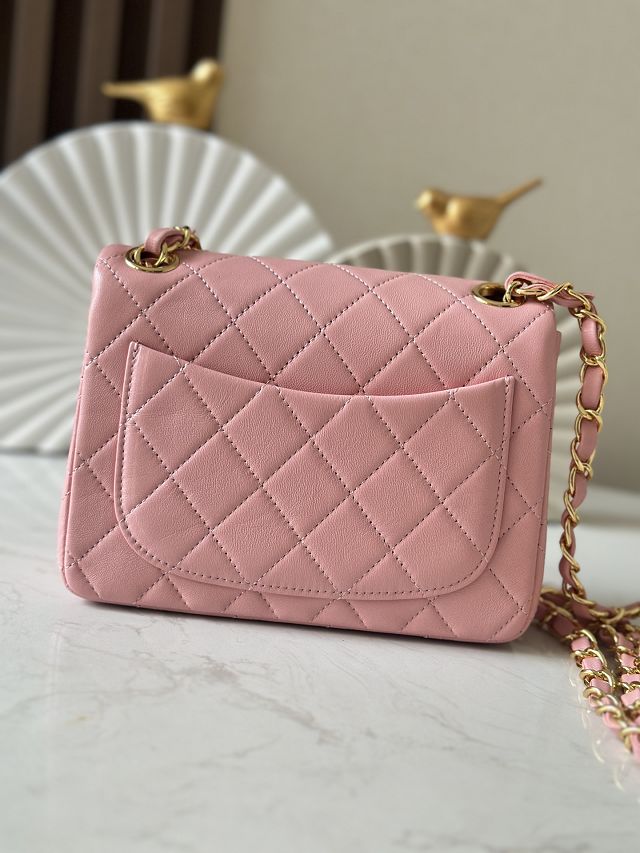 CC original lambskin mini flap bag AS3349 pink