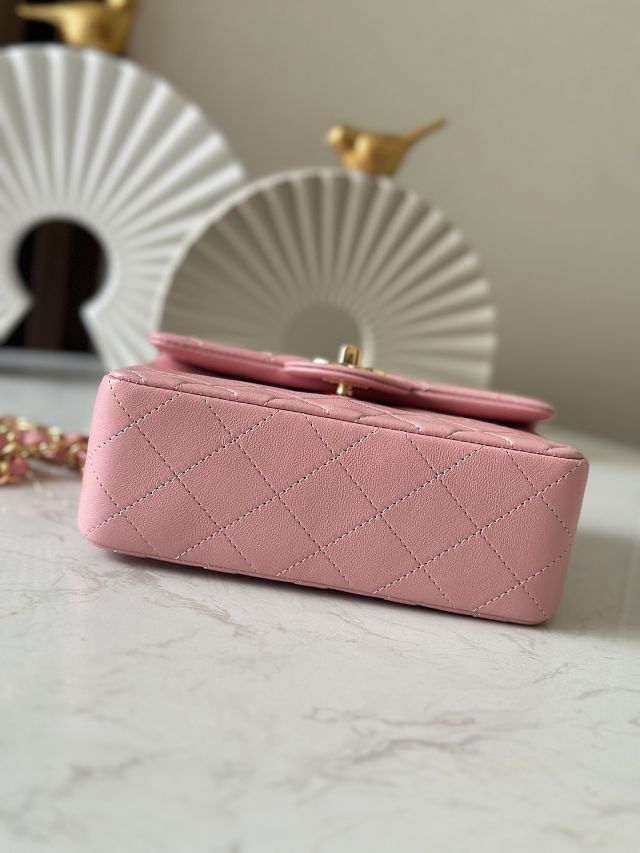 CC original lambskin mini flap bag AS3349 pink