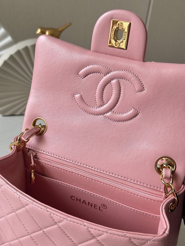 CC original lambskin mini flap bag AS3349 pink