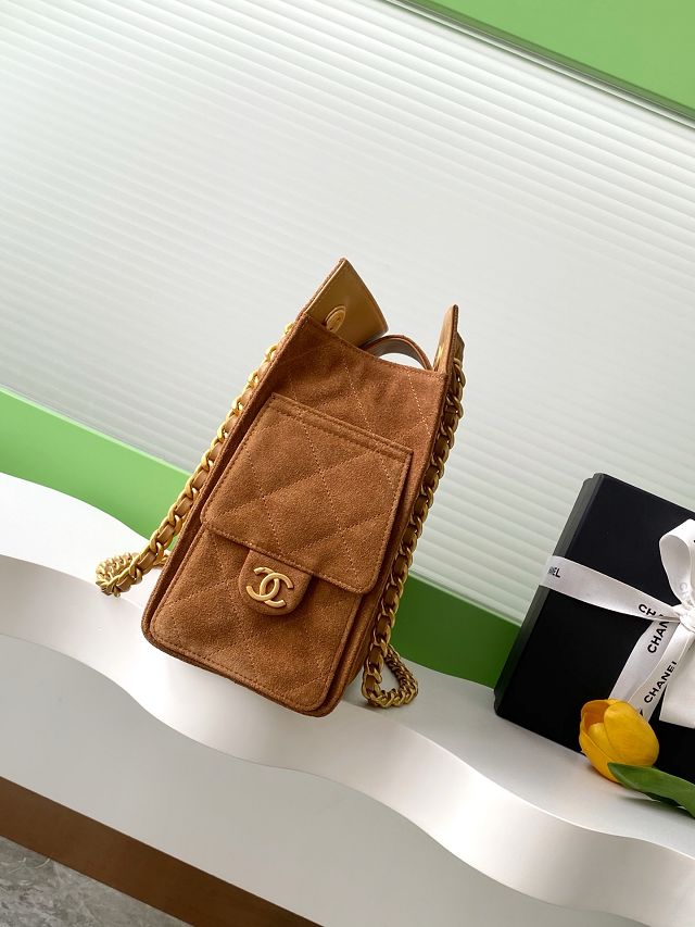 CC original suede shopping tote bag AS5303 brown