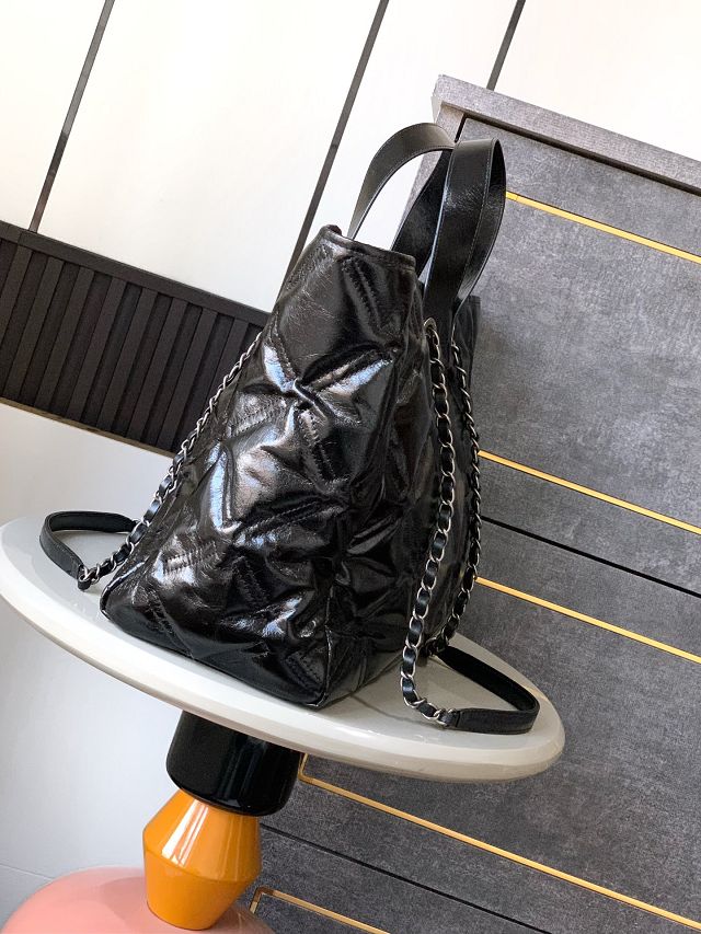 CC original calfskin shopping tote bag AS3355 black