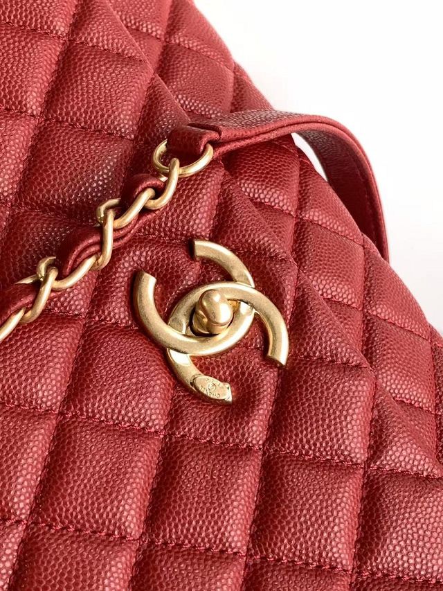 CC original grained calfskin large coco handle bag A92991 red