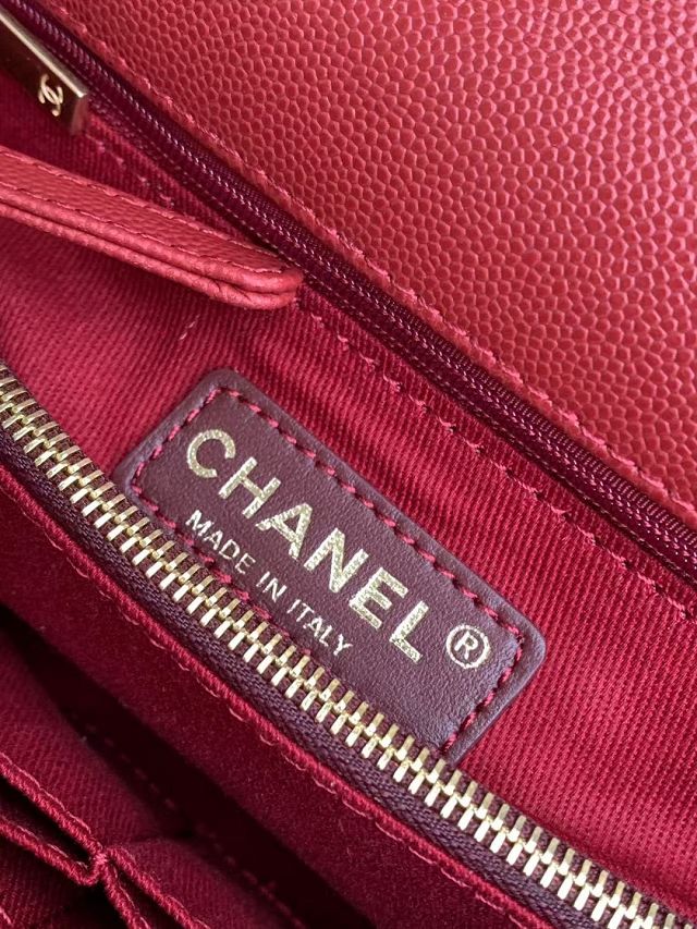CC original grained calfskin large coco handle bag A92991 red