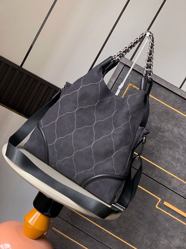 CC original suede large tote bag AS0503 black