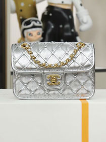 CC original braided calfskin mini flap bag AS4797 black